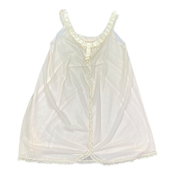 Vintage I. Magnin 2-Piece Peach Lace Peignoir Nightgown & Robe Set - Picture 10 of 15